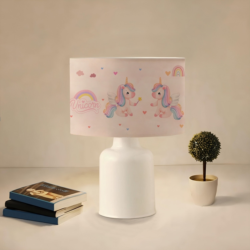 Lampka dziecięca CANDY 1xE27/40W/230V różowa/biała