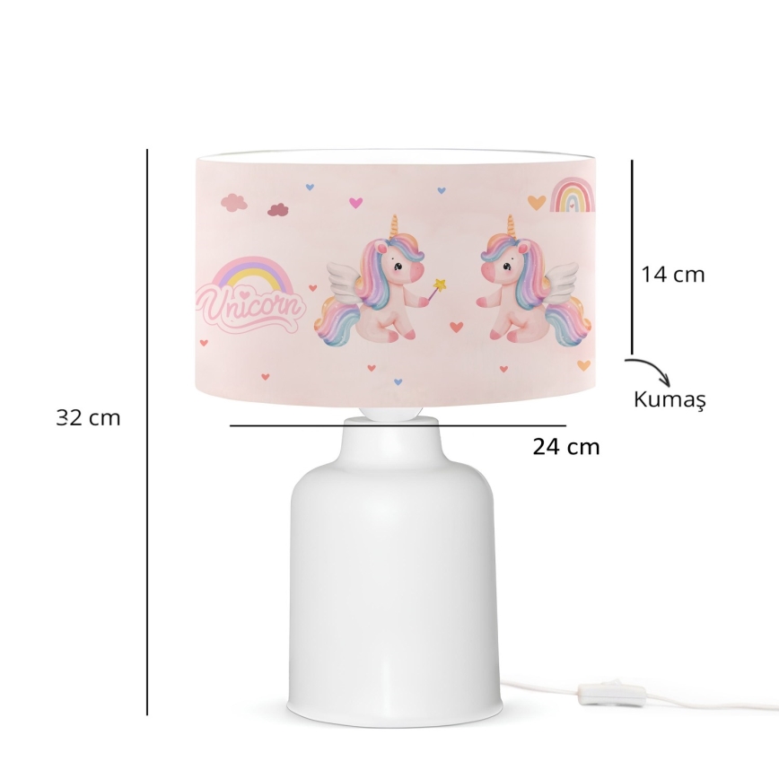 Lampka dziecięca CANDY 1xE27/40W/230V różowa/biała