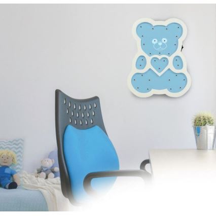 Lampka dziecięca LED/2xAA niebieski miś