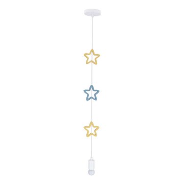 Lampka dziecięca STARS 1xE27/20W/230V żółta/niebieska/biała