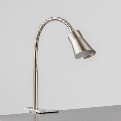 Lampka LED z klipsem, 3,2 W, 230 V, matowy chrom