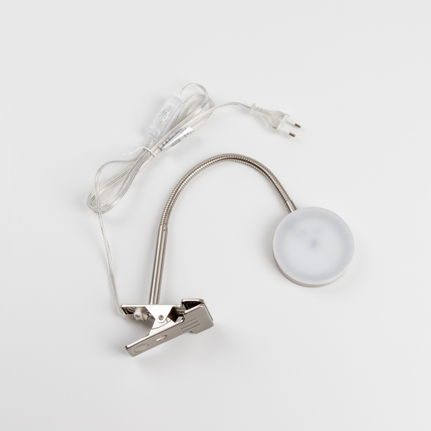 Lampka LED z klipsem LED/3,2W/230V matowy chrom