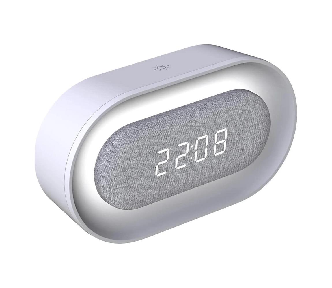 Lampka nocna LED z budzikiem KAJA LED/1,3W/5V 3000K, ściemnialna