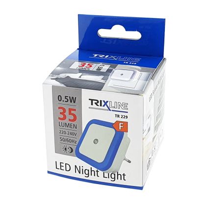 Lampka nocna LED z czujnikiem zmierzchu LED/0,5W/230V niebieska