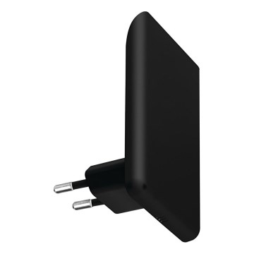 Lampka orientacyjna LED z czujnikiem zmierzchu do gniazdka ORISA LED/0,28W/230V czarna