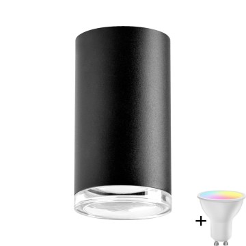 Lampka punktowa LED RGBW do łazienki TURYN 1xGU10/6,5W/230V 2700-6500K Wi-Fi IP44 czarna