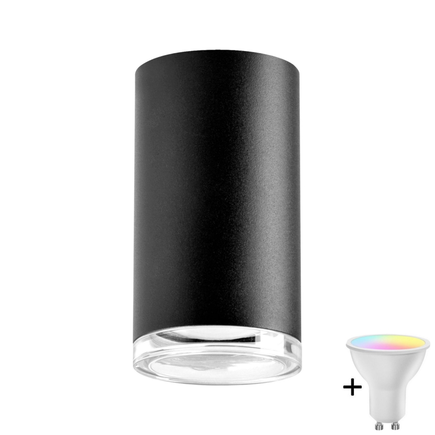 Lampka punktowa LED RGBW do łazienki TURYN 1xGU10/6,5W/230V 2700-6500K Wi-Fi IP44 czarna