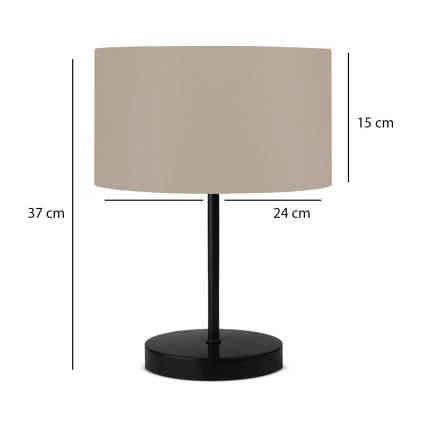 Lampka stołowa AYD 1xE27/40W/230V beżowa/czarna