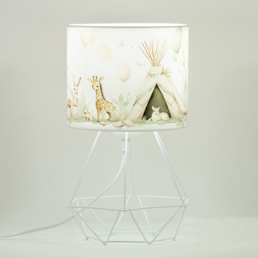 Lampka stołowa dla dzieci KIDS ROOM 1xE27/60W/230V śr. 18 cm zwierzątka