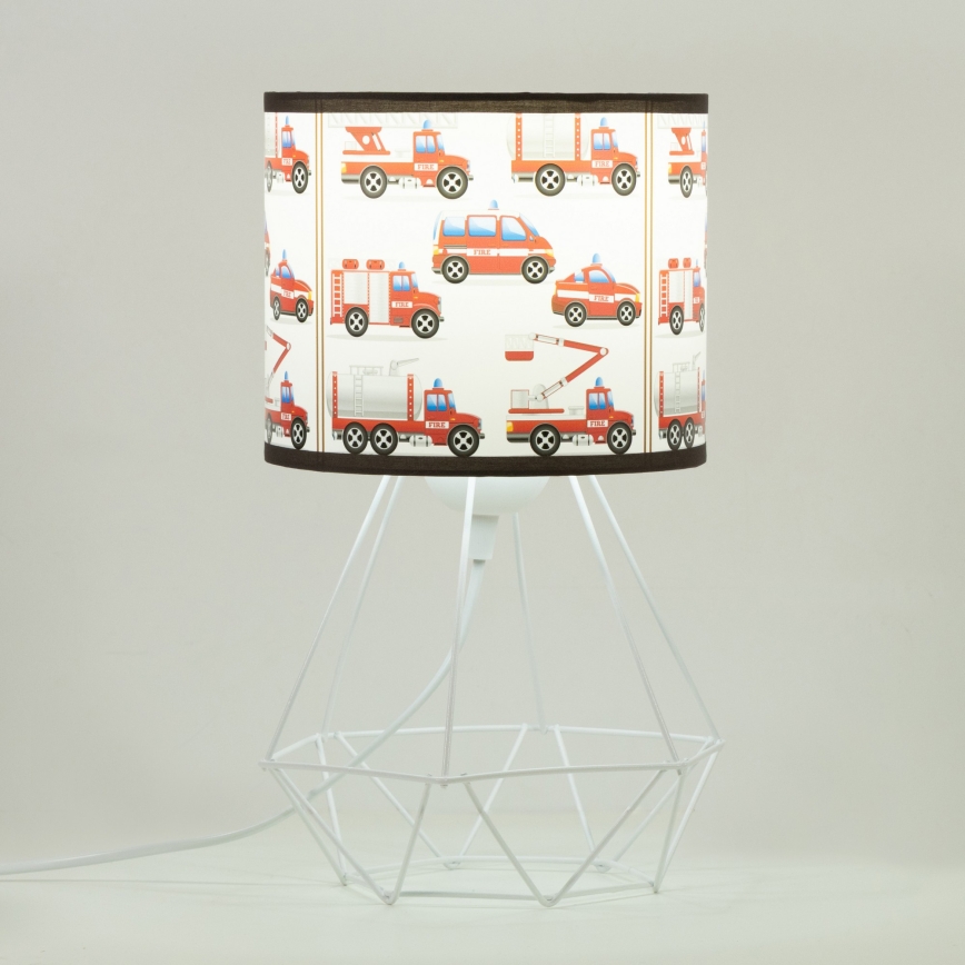 Lampka stołowa dla dzieci KIDS ROOM 1xE27/60W/230V, średnica 18 cm, z motywem strażaków