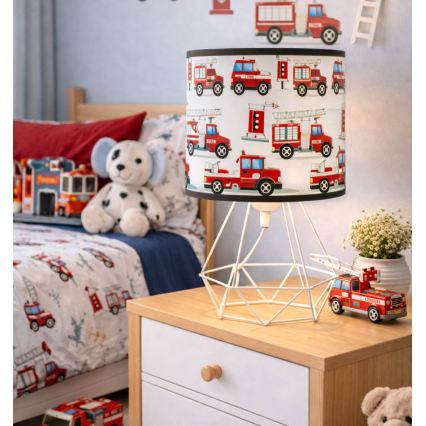 Lampka stołowa dla dzieci KIDS ROOM 1xE27/60W/230V, średnica 18 cm, z motywem strażaków