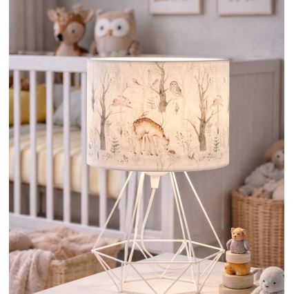 Lampka stołowa dla dzieci KIDS ROOM 1xE27/60W/230V Ø 18 cm — z motywem zwierzątek