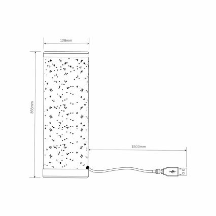 LED RGBW Regulowana jasnością lampa stołowa STELLA MINI LED/5W/5V + pilot do zdalnego sterowania