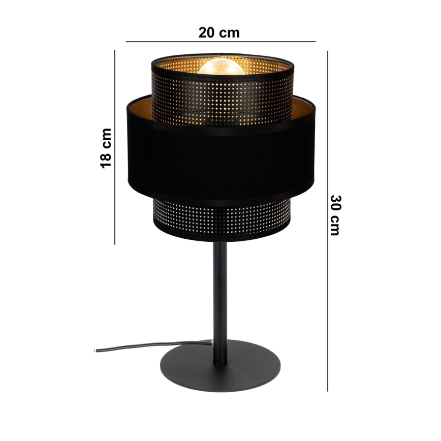 Lampka stołowa NESS 1xE27/60W/230V czarny