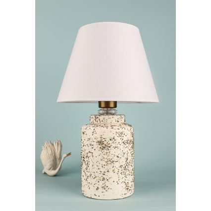 Lampka stołowa RAMZES 1xE27/40W/230V biała/beżowa