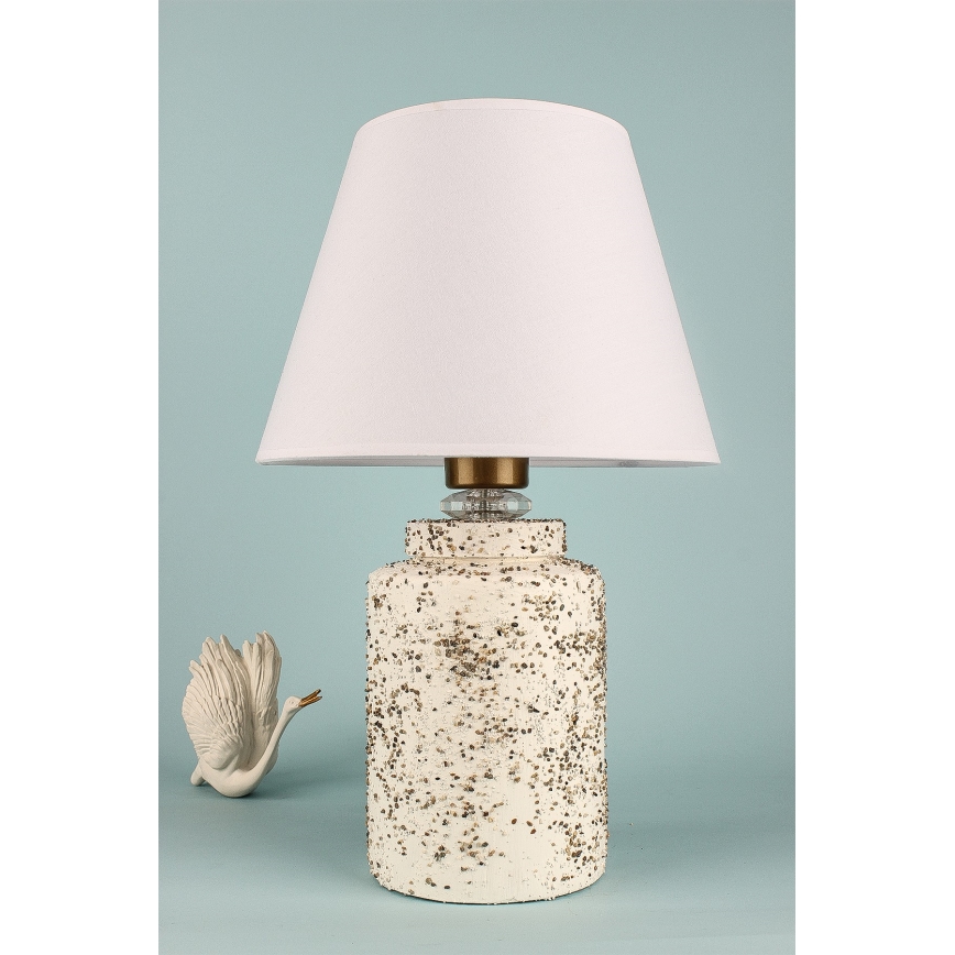 Lampka stołowa RAMZES 1xE27/40W/230V biała/beżowa