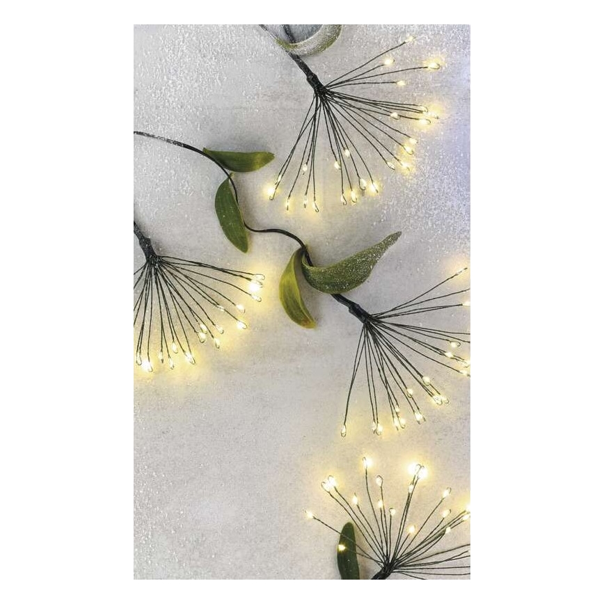 Lampki choinkowe LED 300 diod 5,2+3 m ciepła biel