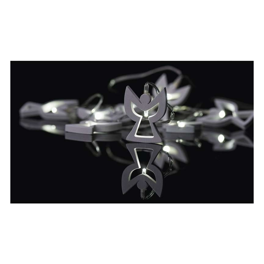 Lampki łańcuchowe LED CHAIN 10xLED/2xAA 1,85m ciepłe białe światło