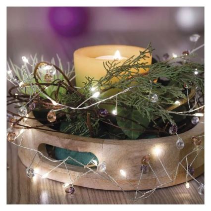 Lampki świąteczne LED 40xLED/3xAA 1,5 m ciepłe białe światło