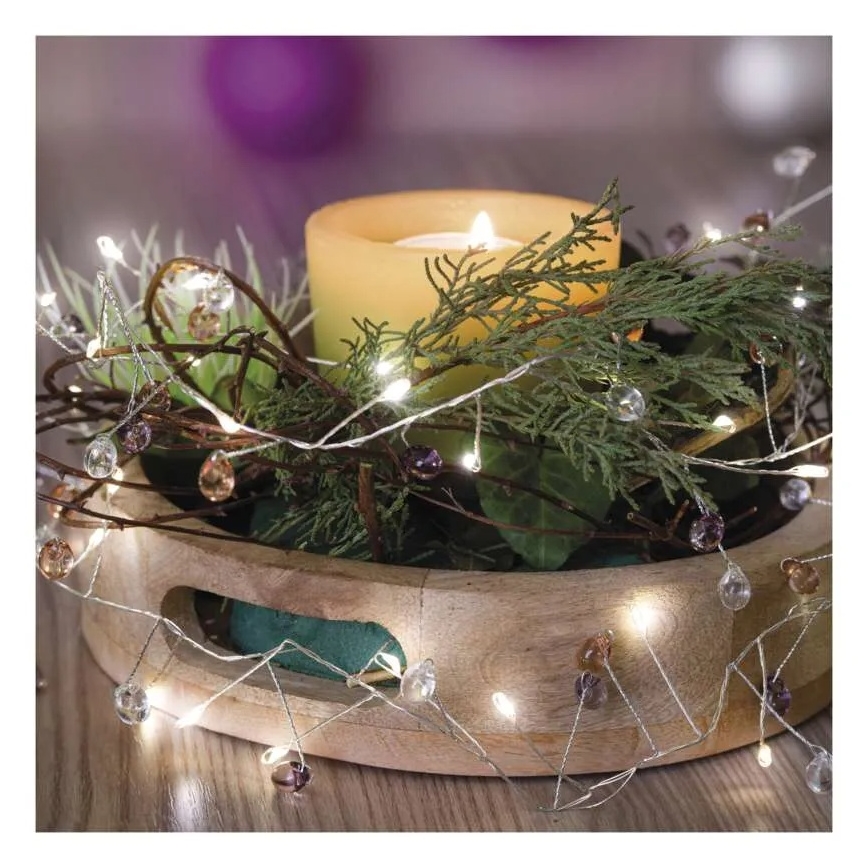 Lampki świąteczne LED 40xLED/3xAA 1,5 m ciepłe białe światło