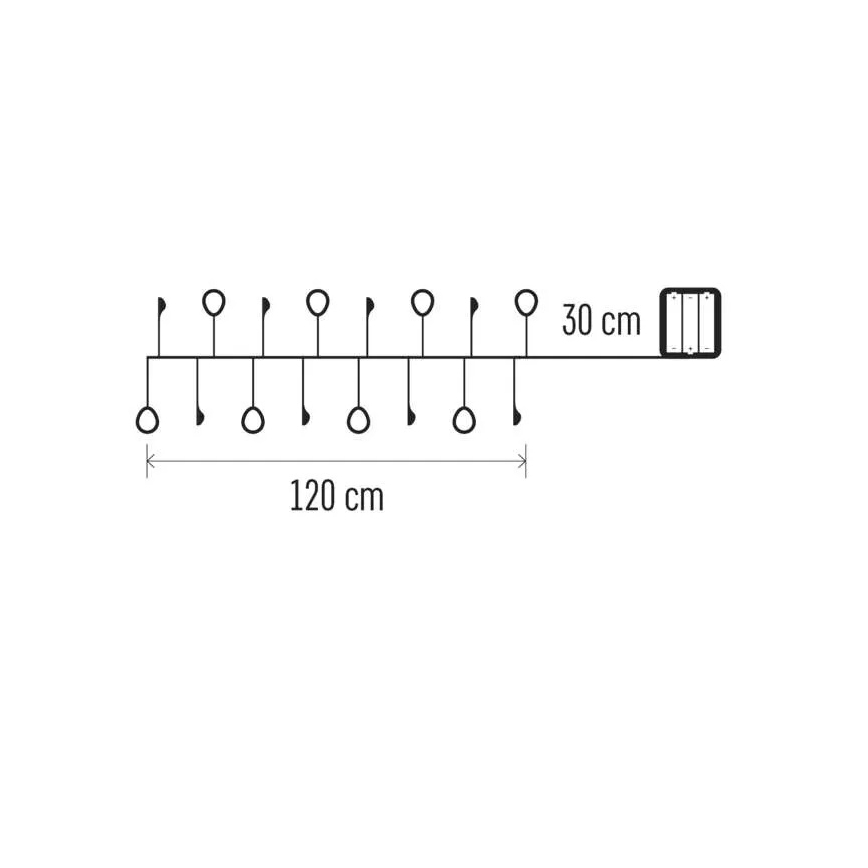 Lampki świąteczne LED 40xLED/3xAA 1,5 m ciepłe białe światło