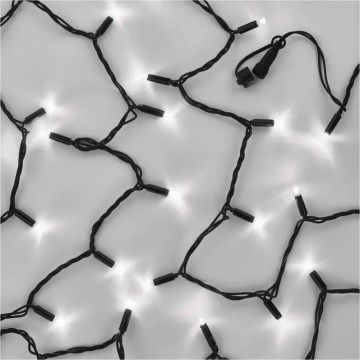 Łańcuch łączony 100×LED/10 m IP44, zimna biała, czarny