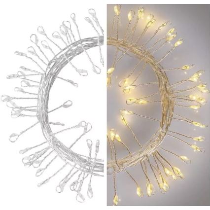 Łańcuch LED 100xLED/3xAA 2,7m ciepła biała