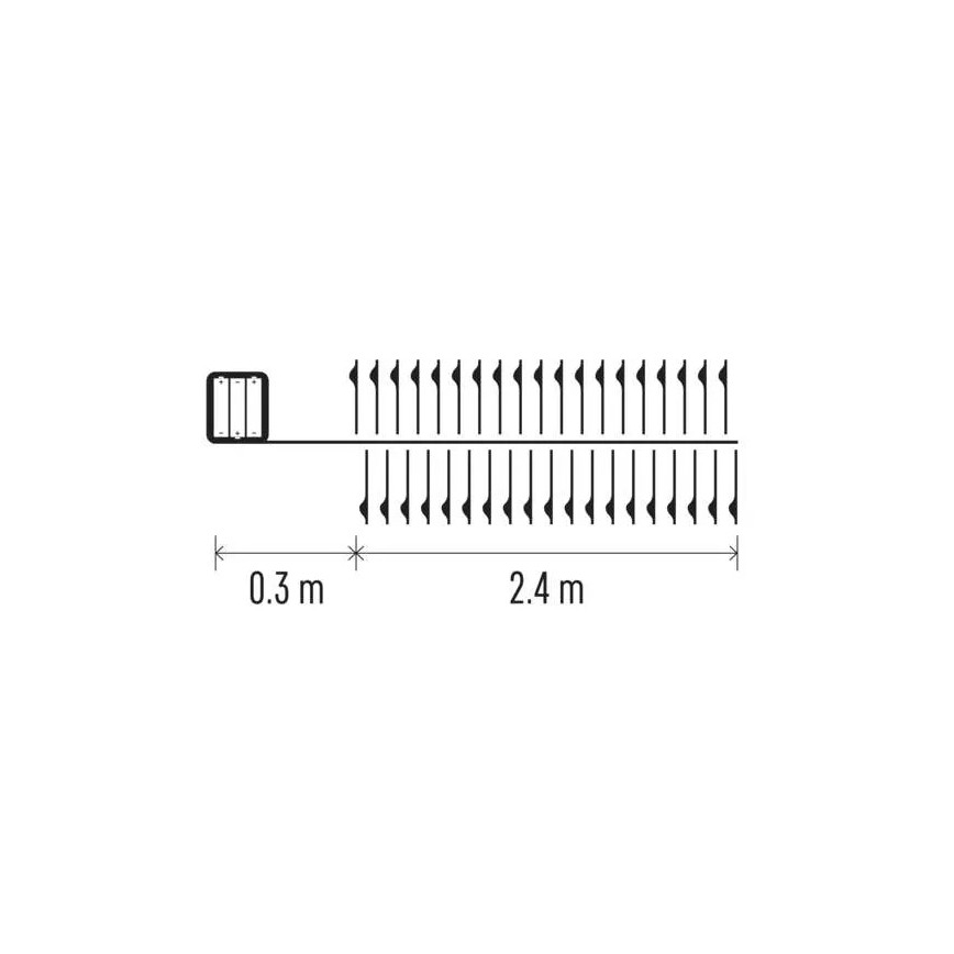 Łańcuch LED 100xLED/3xAA 2,7m ciepła biała