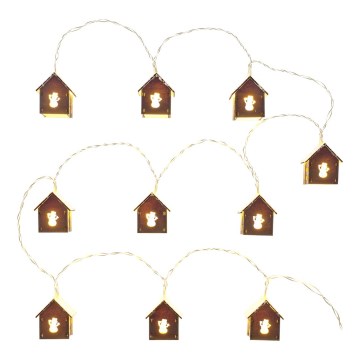 Łańcuch LED 10xLED/2xAA 2,3m ciepła biała