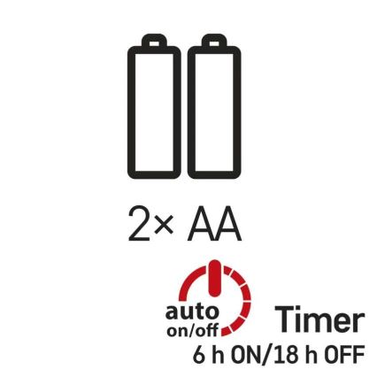 Łańcuch LED 20 diod / 2×AA, 2,4 m, zimna biel