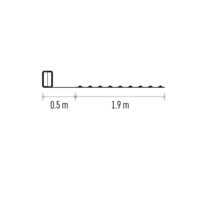 Łańcuch LED 20 diod / 2×AA, 2,4 m, zimna biel