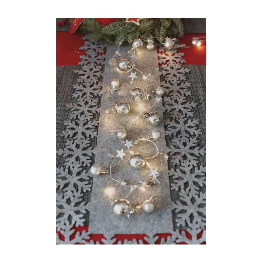 Łańcuch LED 20xLED/2xAA 2,2 m ciepła biel