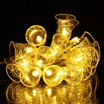 Łańcuch LED 20xLED/3xAA/ciepła biała 2,2m dzwoneczki