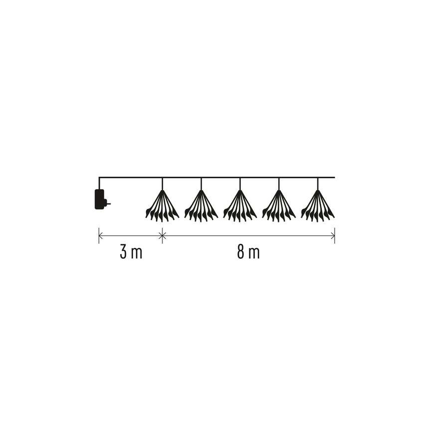 Łańcuch LED 450 diod, 8+3 m, światło zimnobiałe