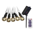 Łańcuch solarny LED 10xLED/0,5/4,5V 12 m 3000K IP44 1200 mAh + pilot zdalnego sterowania