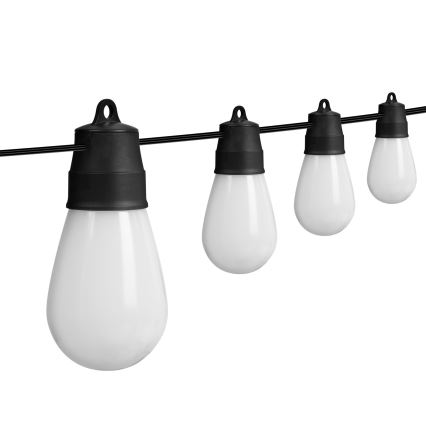 Ściemnialna girlanda solarna LED RGBIC 15xLED/1,3W/3,7/5V 2200 mAh 8 m IP65 czarny + pilot zdalnego sterowania