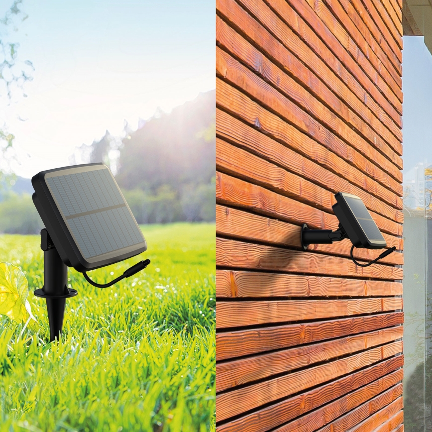 Ściemnialna girlanda solarna LED RGBIC 15xLED/1,3W/3,7/5V 2200 mAh 8 m IP65 czarny + pilot zdalnego sterowania