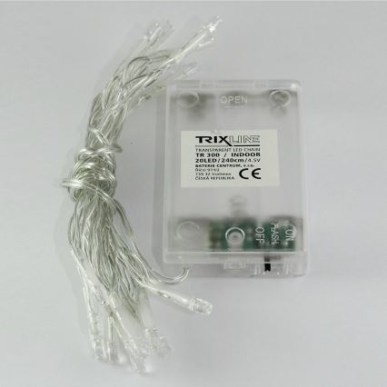 Łańcuch świąteczny LED 20xLED/2 funkcje 2,4m zimna biała