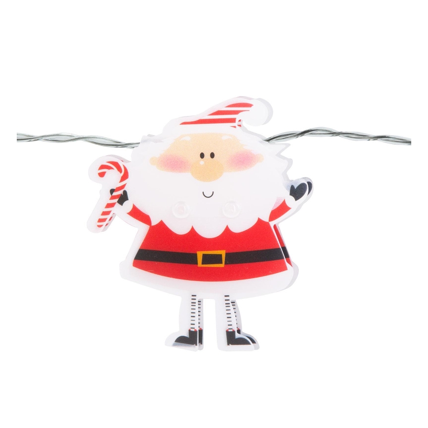 Łańcuch świetlny LED 10xLED/2xAA 1,35 m ciepła biała Santa