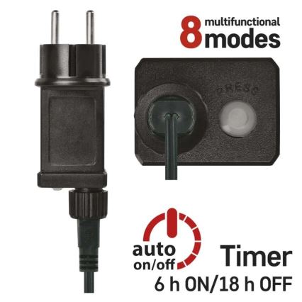 Łańcuch świetlny LED 200xLED/8 funkcji 25m IP44 wielokolorowy