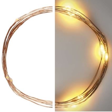 Łańcuch świetlny LED 20xLED/2,4m ciepłe białe światło