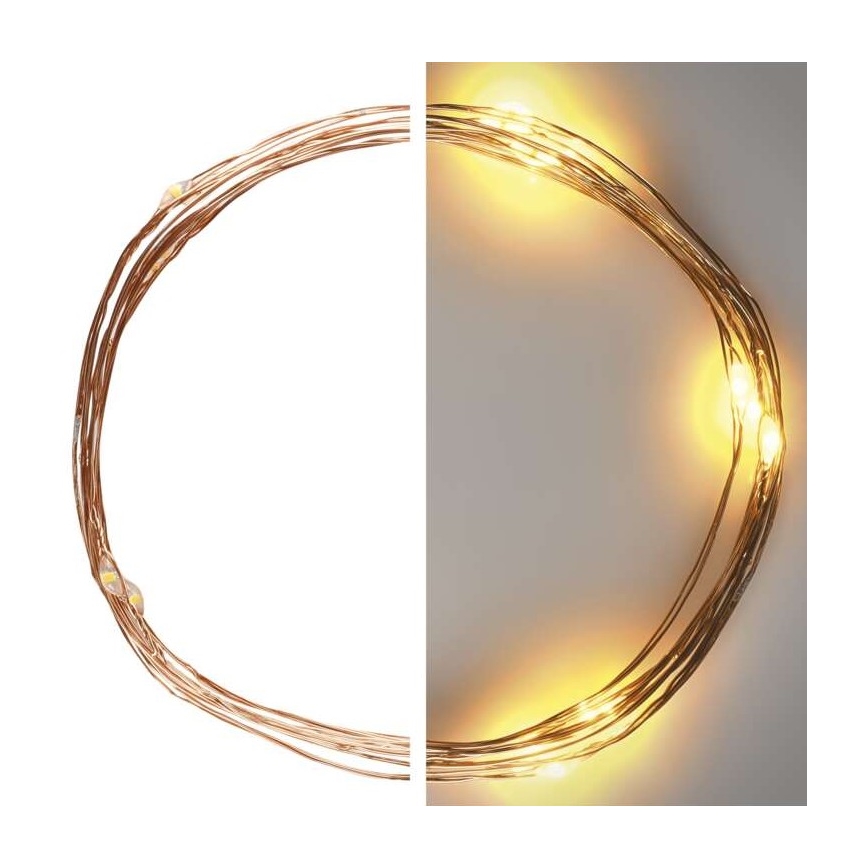 Łańcuch świetlny LED 20xLED/2,4m ciepłe białe światło