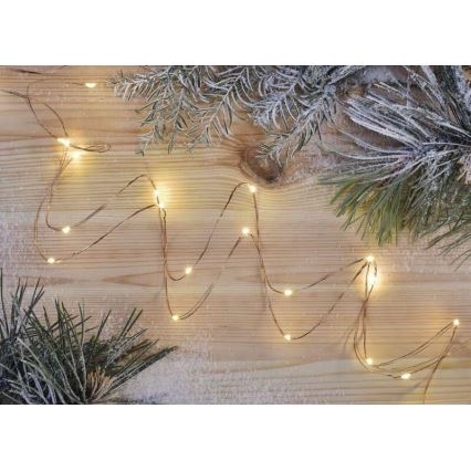 Łańcuch świetlny LED 20xLED/2,4m ciepłe białe światło