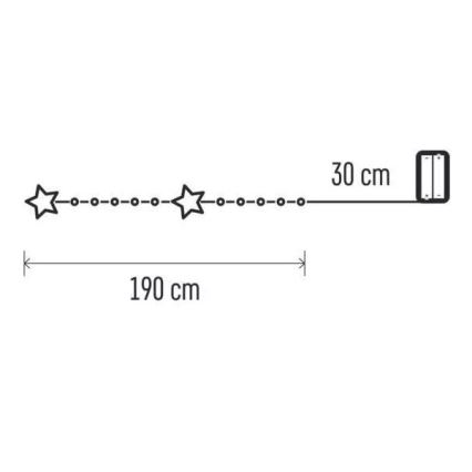 Łańcuch świetlny LED 20xLED/2xAA 2,2 m ciepła biała
