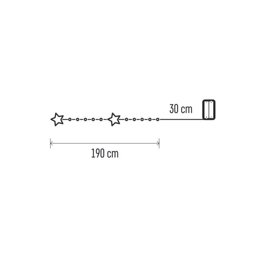 Łańcuch świetlny LED 20xLED/2xAA 2,2 m ciepła biała