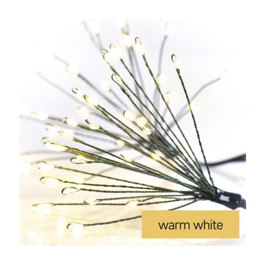 Łańcuch świetlny LED 300 diod, 5,2+3 m, ciepła biała