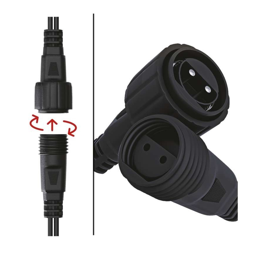 Łańcuch świetlny LED na zewnątrz 100 diod LED/15 m IP44 ciepła biel