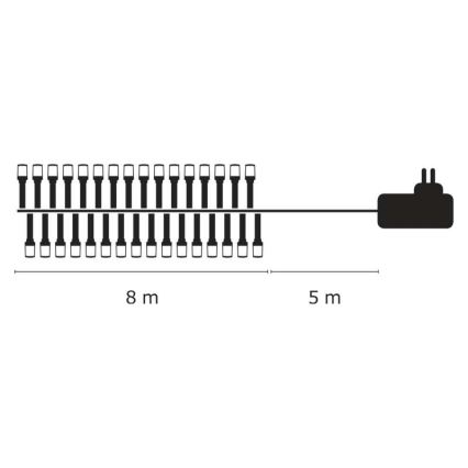 Łańcuch świetlny LED zewnętrzny 80xLED/13m IP44 ciepła biała