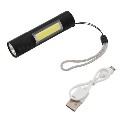 Latarka LED ładowalna LED/400mAh czarna