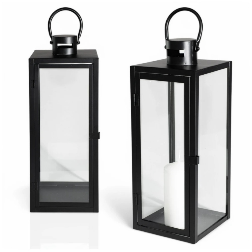 Latarnia dekoracyjna 63 cm, czarna